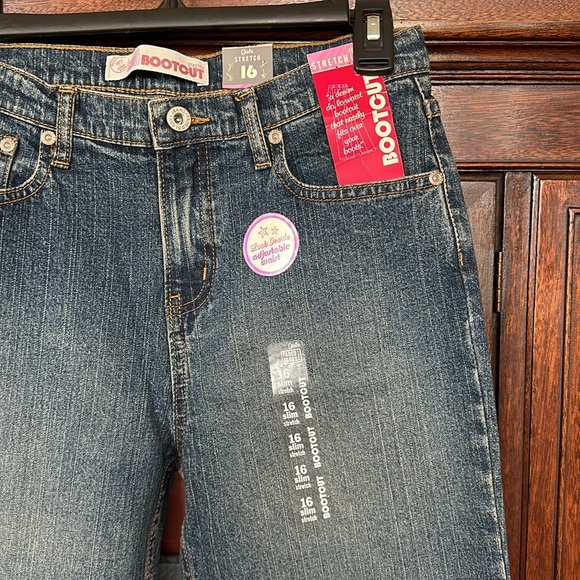 NWT Girls Stretch Bootcut Jeans 16 Slim - Picture 3 of 6